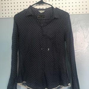 Paul Smith button up blouse with lace bottom trim